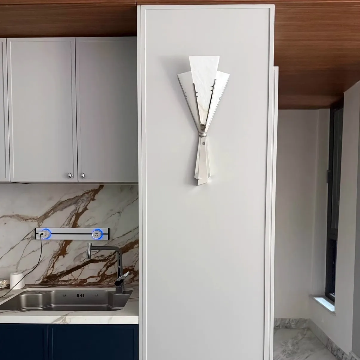 مصباح جداري على شكل باقة من الرخام الإسباني من العصور الوسطى لغرفة النوم وغرفة المعيشة وخلفية تزيين الفندق #4