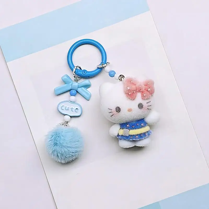 

Sanrio Kawaii Rainbow Kitten Keychain Anime Bag Decoration Cute Hanging Pendant Charm Keyring Phone Chains Charm Accessories