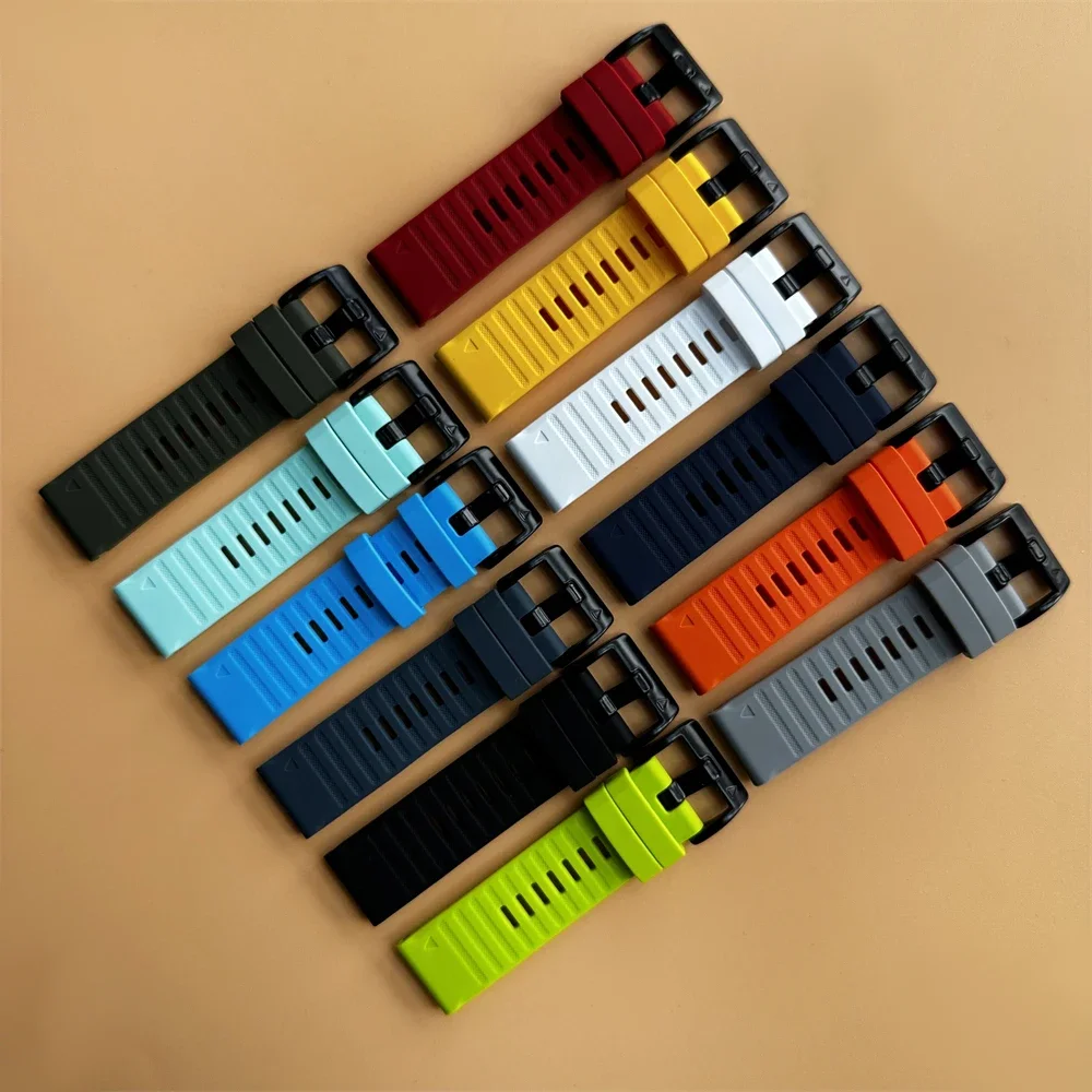 22 26mm Silicone Strap For Garmin Fenix 7X 7 Pro Solar/6X 6 Sapphire 5 5X Plus 3 HR/Epix/Tactix QuickFit WatchBand Official band image 2
