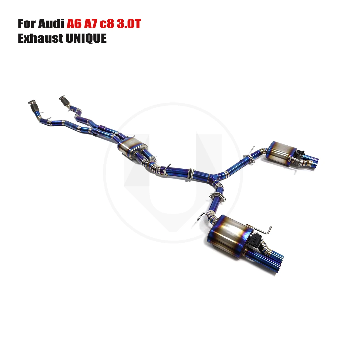 UNIQUE For 2019-2024 Audi A6 A7 c8 3.0t performance valve titanium exhaust system  TC4 titanium alloy exhaust muffler