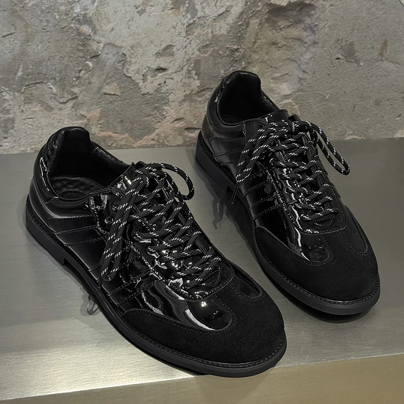 Fashionable New Men Training Shoes with A Bright Surface and A Casual High-end Feel Suitable for Commuting Youth Derby Shoes