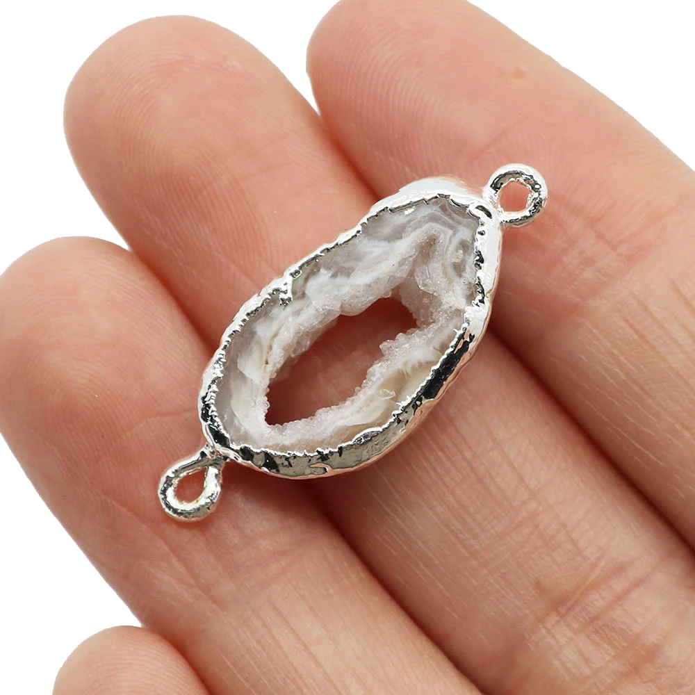 Natural Stone Agate Pendants Irregular Druzy Crystal Quartz Charms for Jewelry Making DIY Earring Necklace Connector Accessories