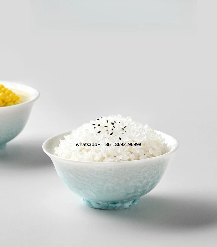 Kiln-changed Ice Crystal 5-inch Household Ceramic Rice Bowl High-value Dessert Bowl, Tableware Set Gift