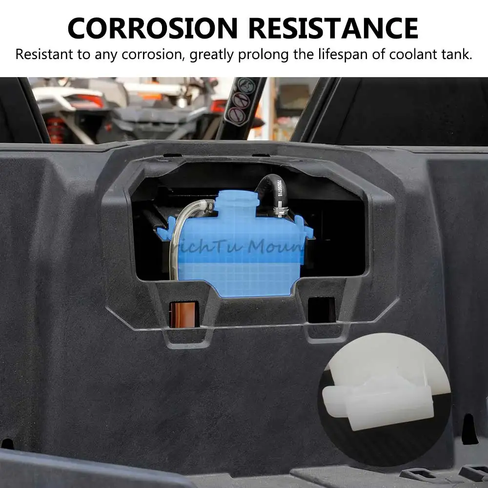 For Can-am Maverick X3 Max Sport Trail Commander Spyder Traxter 1.1L UTV Coolant Reservoir Tank High Quality ABS Plastic 0.3Gal