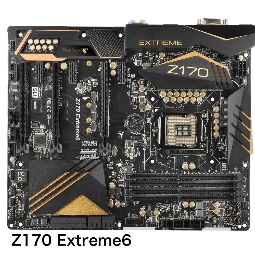 

For ASRock Z170 Extreme6 Motherboard 64GB LGA 1151 DDR4 ATX Mainboard 100% Tested OK Fully Work Free Shipping