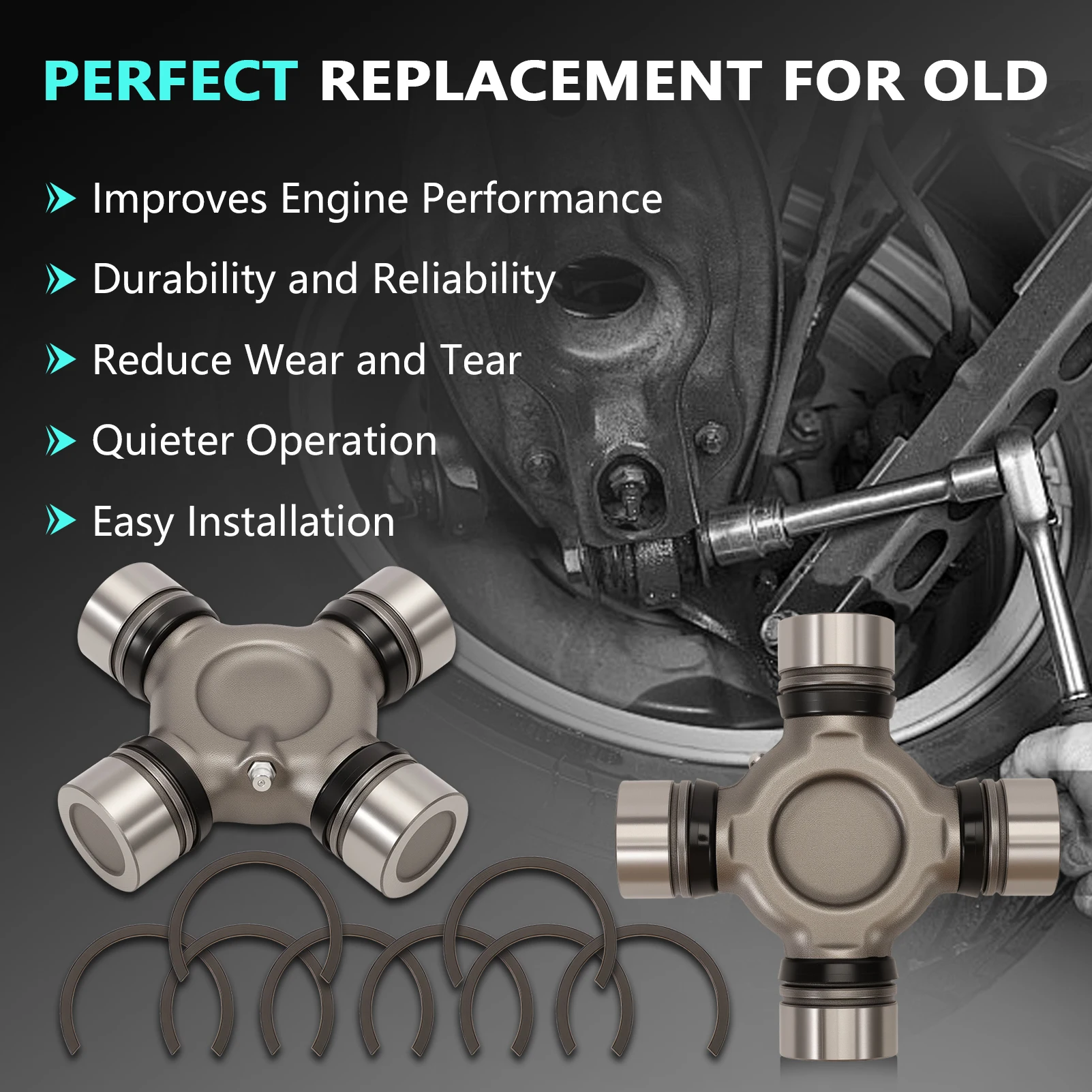 

2 Outer Axle U Joint for Ram 2500/3500 4 Wheel Drive 2010-2023, Ram 4500/5500 2008-2014 Replaces 228113 68065428AC