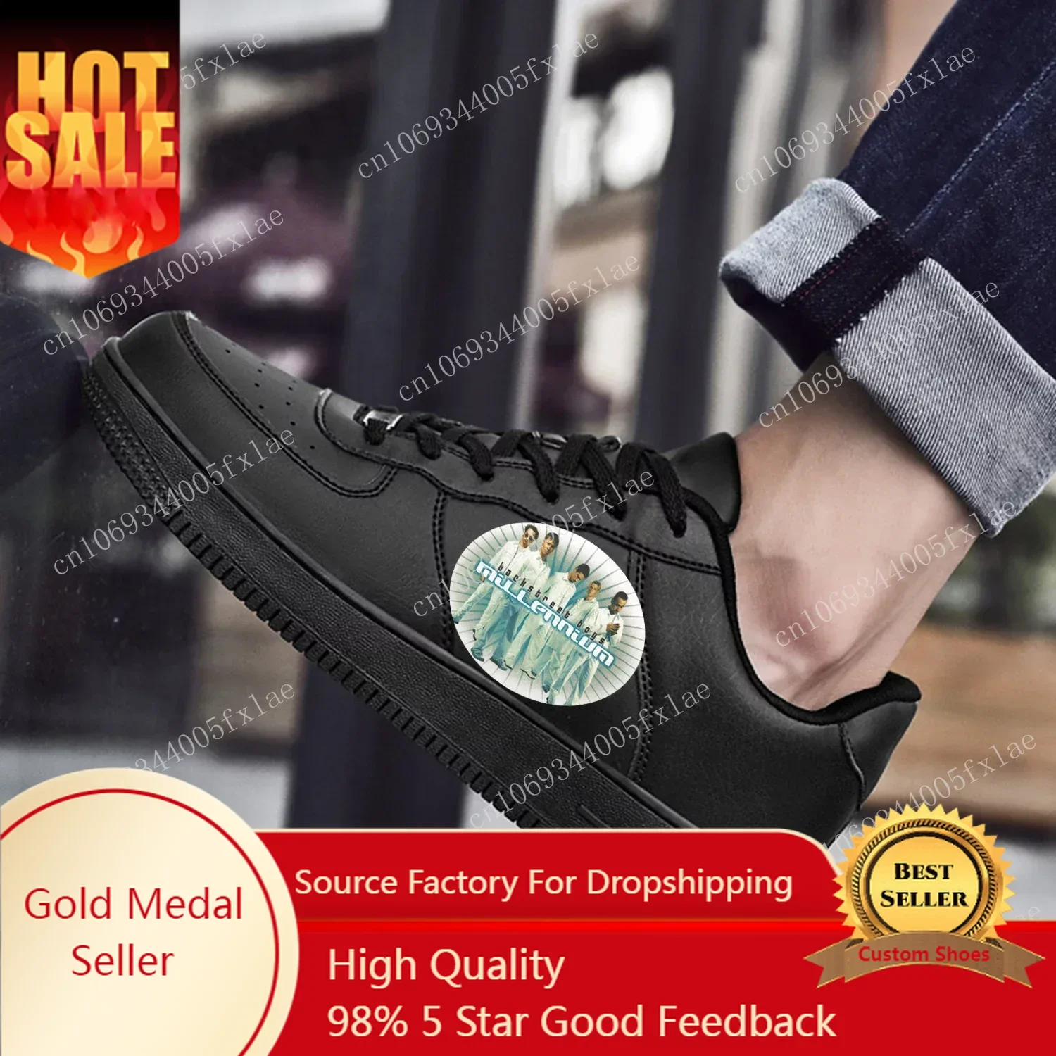 

Backstreet Boys AF Basketball Mens Womens Sports Run High Quality Flats Force Sneakers Lace Up Mesh Customized Made Shoe Black