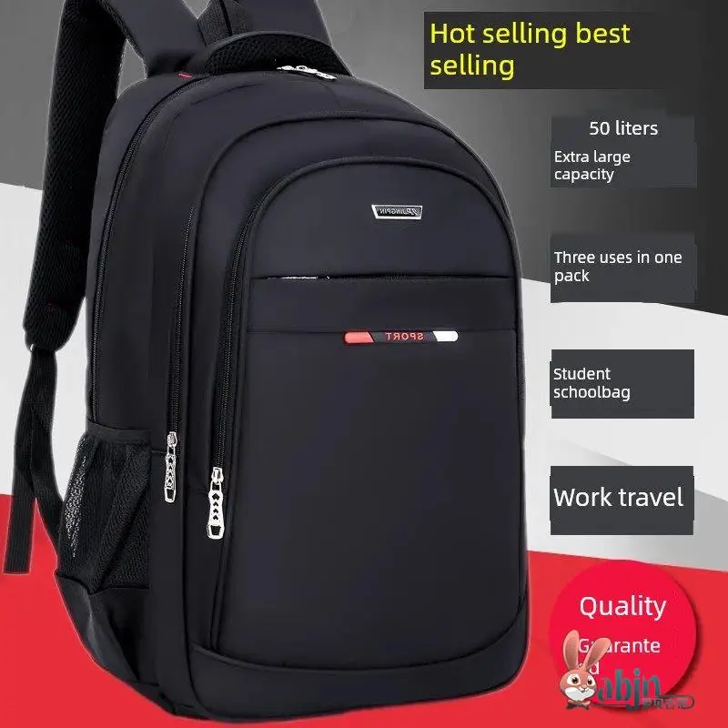 

High Capacity Nylon Business Backpack Men's Travel Anti-Theft Double Shoulder Bag Women's Style ABEYINUOR Love Beige Noor