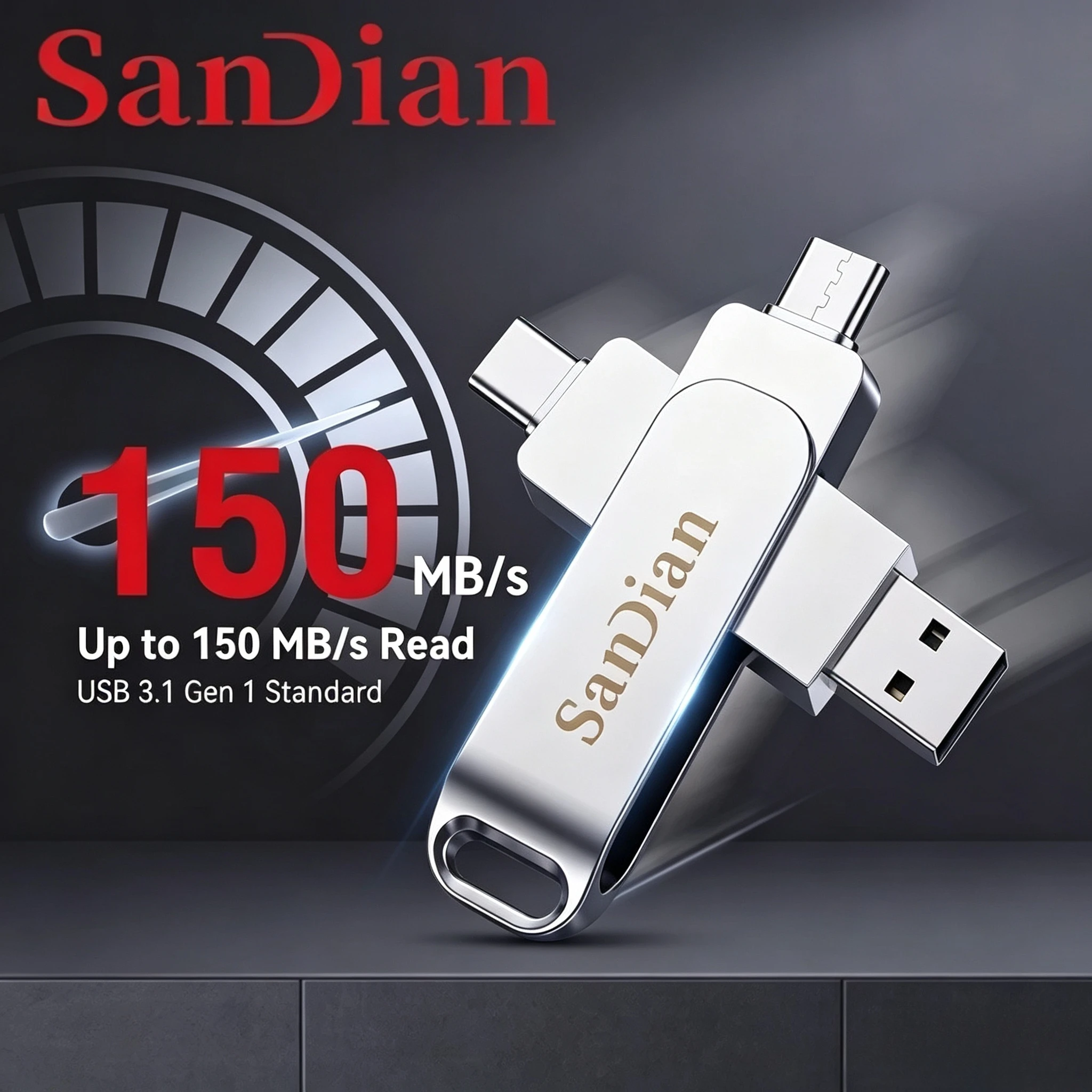 New Ultra Dual Drive Luxe USB 3.2 Type-C Flash Drive Metal U Disk 128GB 256GB 512GB 1TB High Speed Memory Stick