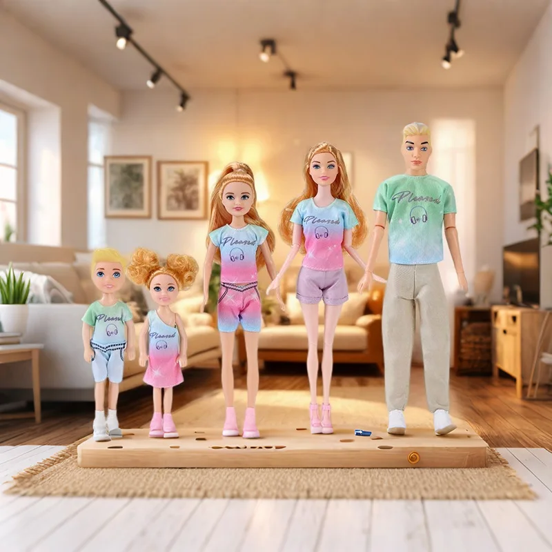 5 Person Families Set Sister Brother Mother Father Play Toy Kids Toys Fast Shipping Thing Best Birthday Present For Children DIY view 6