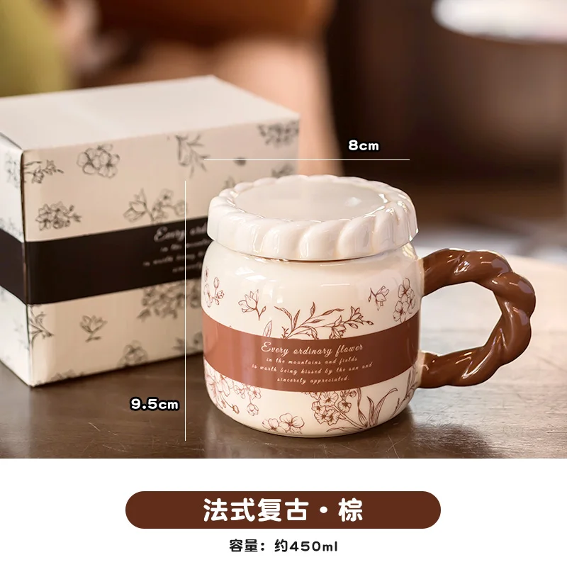 Vintage keramische mokken Niche Design koffiemokken Home Couples Cup voor vrouwen verjaardagscadeau