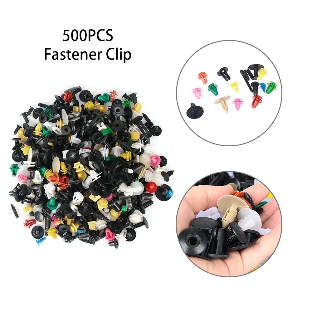 500Pcs Mixed Auto Car Fastener Clip Bumper Fender Trim Plastic Rivet Door Panel