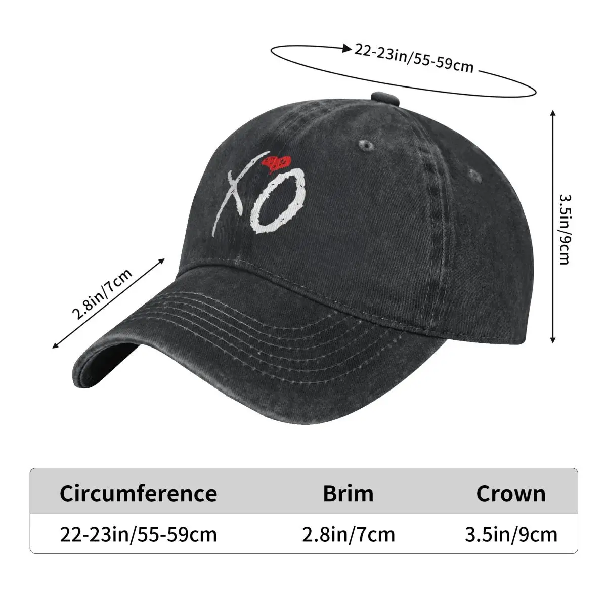 Casual THE WEEKND Music Tour XO Baseball Caps for Men Women Distressed Denim Snapback Cap Outdoor Activities Hats Cap