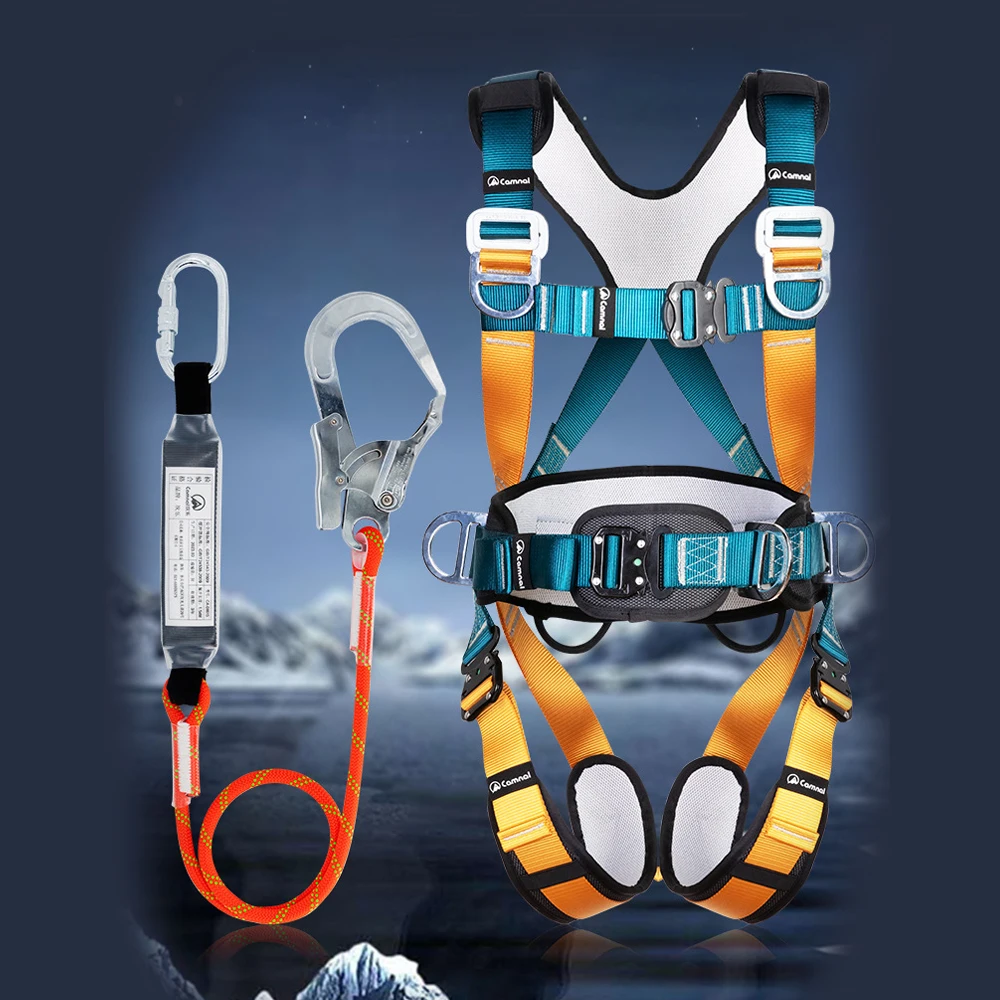 High-Altitude Operation 9 Second Quick Insertion Wearing Full Body, Five Point Dual Hook Buffer Belt, Safety Belt Rope Sets,P586