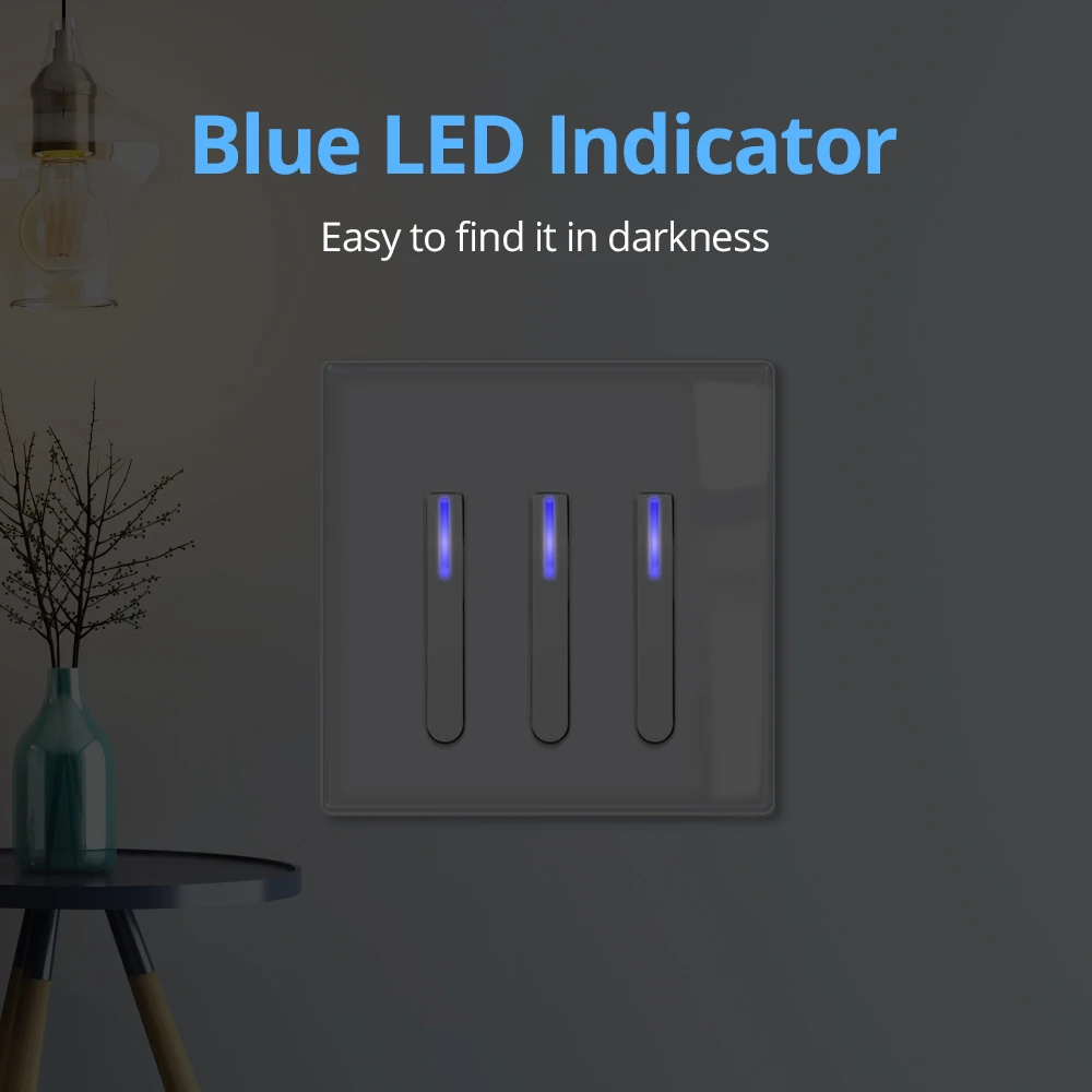 Wallpad Piano Knop Wit Glas Panel Met Led Indicator Muur Light Switch En Socket Set Rocker Grote Knop Elektrische Outlet