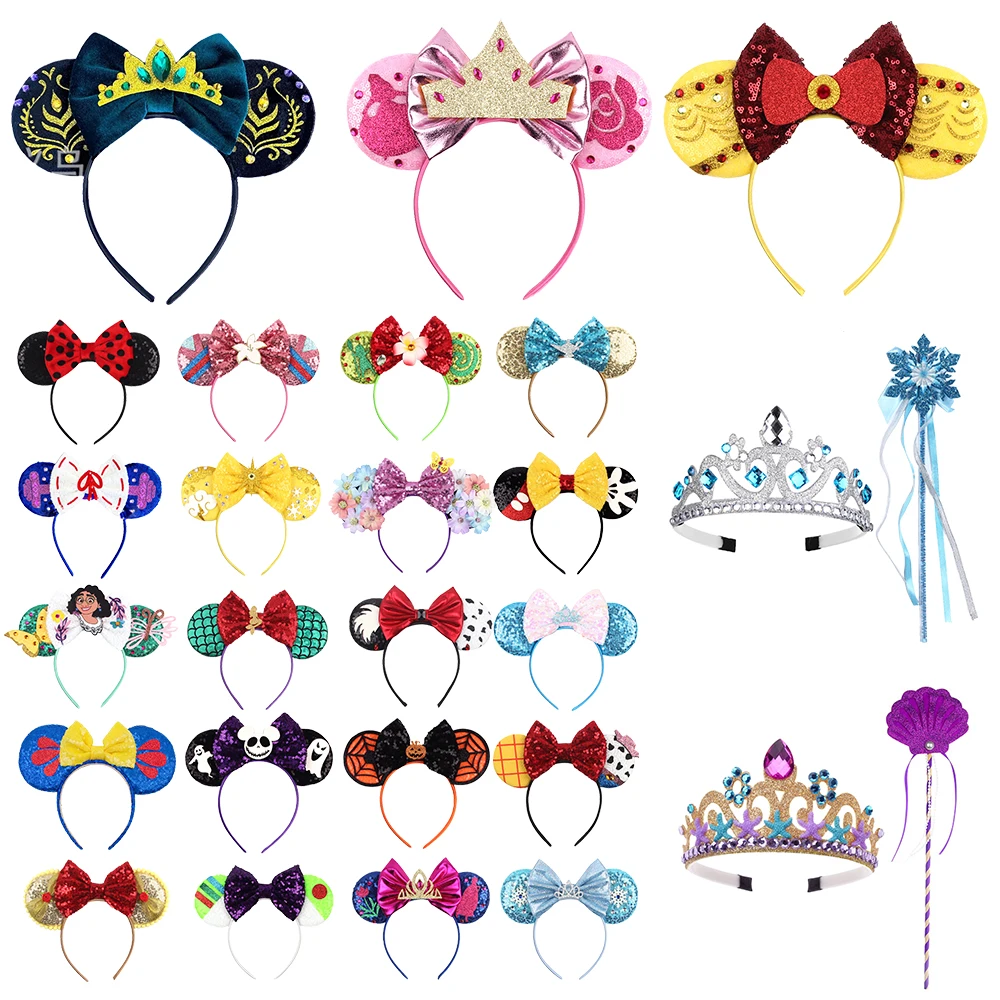 Halloween Kids Adult Mouse Ears Princess Elsa Ariel Jasmine Headwear Buzz Unicorn Hairband Birthday Party Fancy Fairy Hair Clip