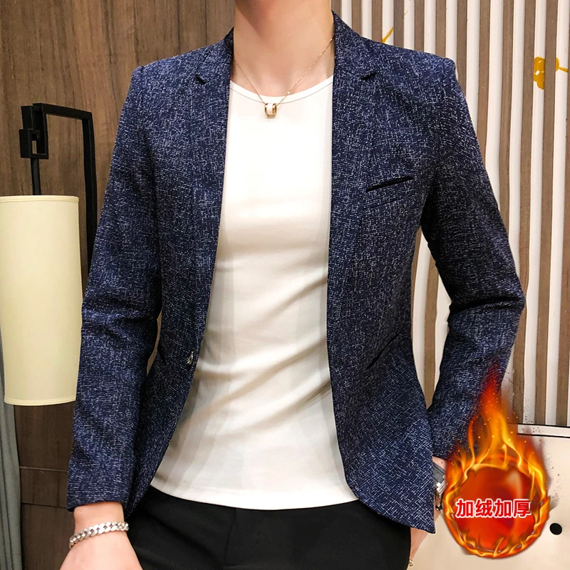 Spring Autumn Blazers Men Fashion Slim Solid Color Single Breasted Coat Casual Business Handsome Suits Brand Men\'s Blazers Tops