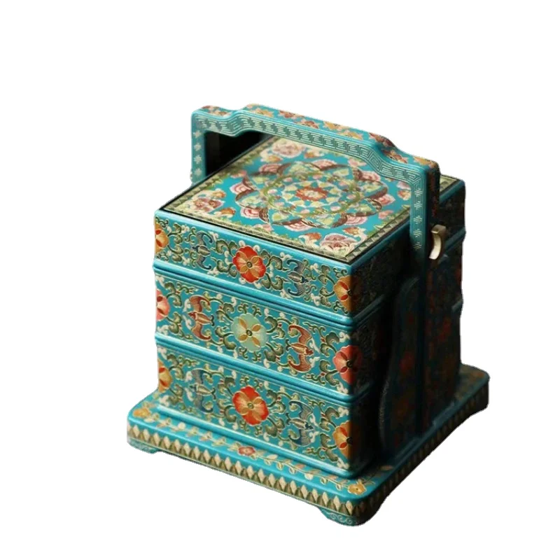 Xiaoye Purple Sandalwood Beam Box Palace Style High end Double Layer Storage Jewelry Box Dried Fruit Collection