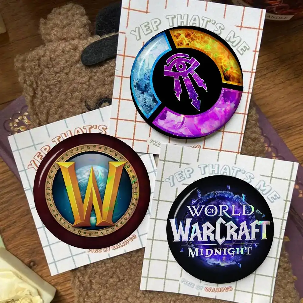 Anime Button Pin Handmade Brooch For Clothes Cartoon Badge Arthas World Of Warcraft Backpack Decoration Jewelry Accessories