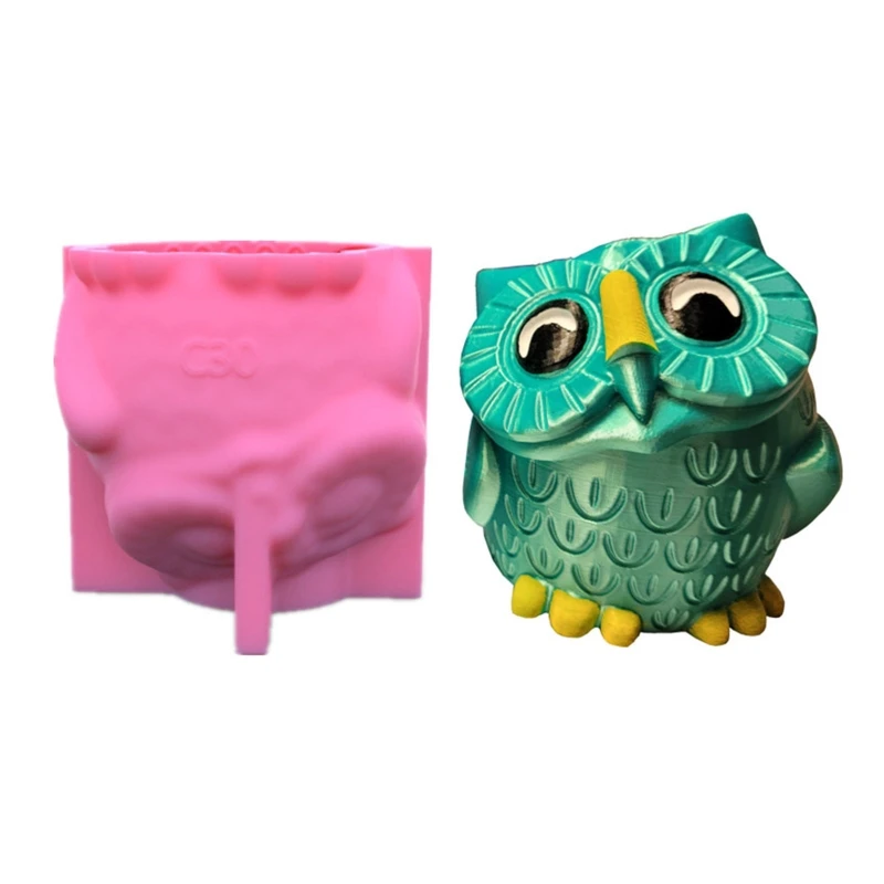 

Owl Flowerpot Epoxy Resin Mold Succulent Plant Pot Holder Concrete Plaster Silicone Mould DIY Crafts Home Decorations Casting