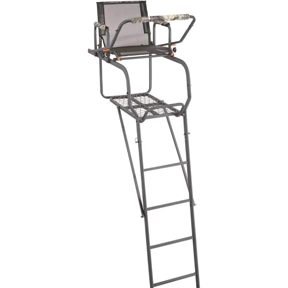 Guide Gear 15.5\' Climbing Ladder Tree Stand for Hunting with Mesh Seat, Hunting Gear, Equipment, and Accessories