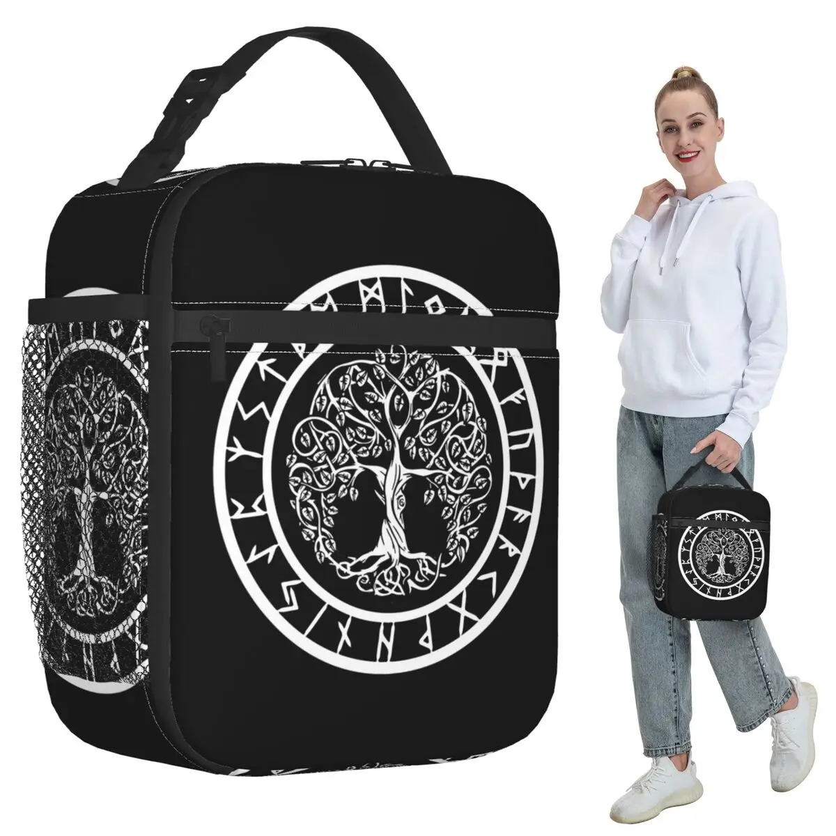 Nordic Viking Scandinavn Odin Symbol Insulated Lunch Bag Office Cooler Thermal Food Box Tote Portable Lunch Boxes Container