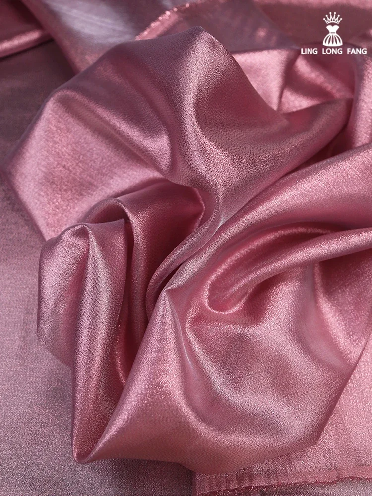 Pearlescent Silk Fabric Lightweight Performance Clothing Fashion Decoration Design Apparel Sewing By The Meter Diy Material