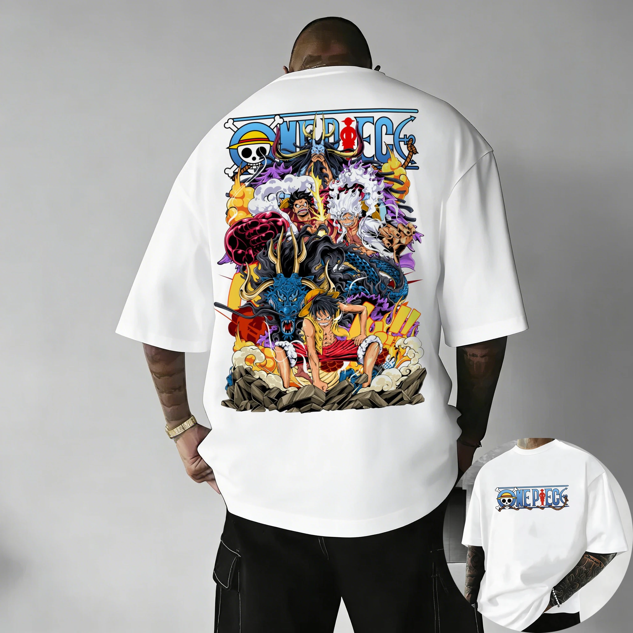 

One Piece Japanese Anime Print Cotton T-Shirt Luffy Zoro Men Women Casual Short Sleeve Tee Kids Luffy T-shirt Family Clothing