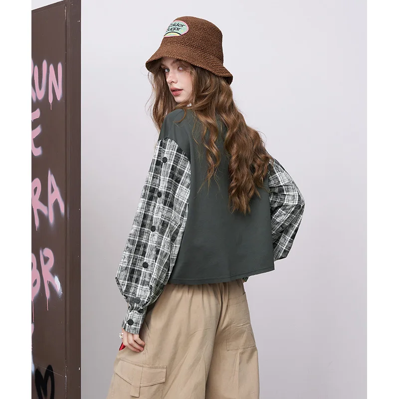 ELFSACK 2025 Autumn New Arrivals Loose Zippered Embroidered Long Sleeve Cardigan Hoodie Women Sports Casual Hoodies