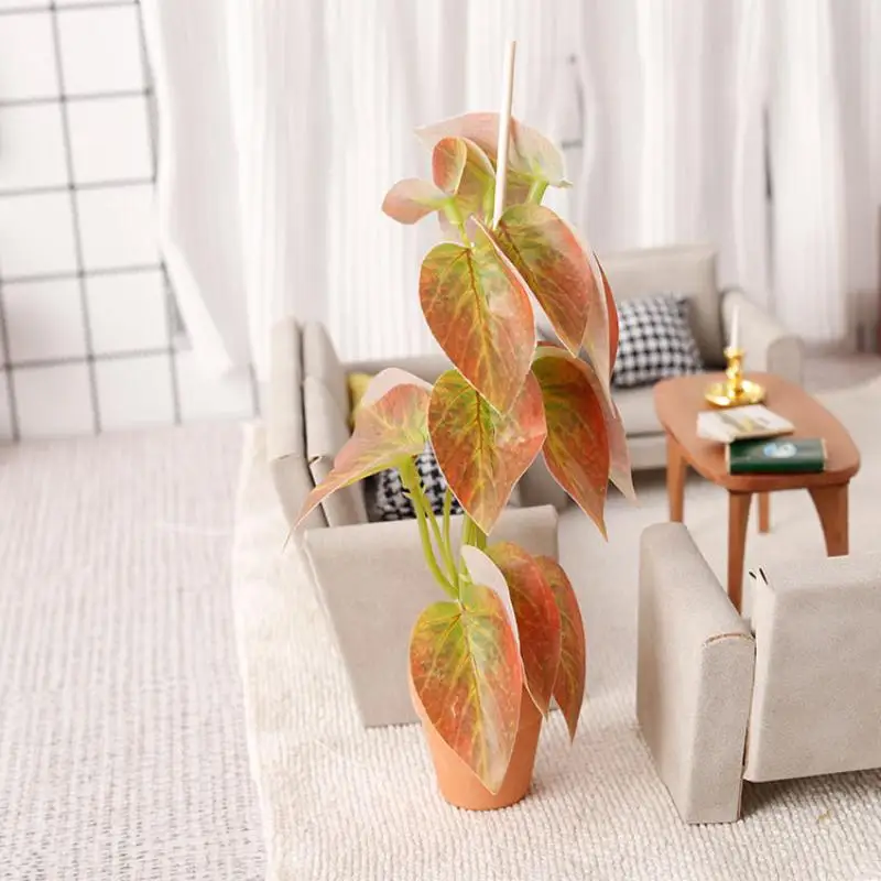 1/12 Dollhouse Simulation Green Plants Bonsai Model Dollhouse Scene Decoration Micro Landscape Garden Bonsai Ornament
