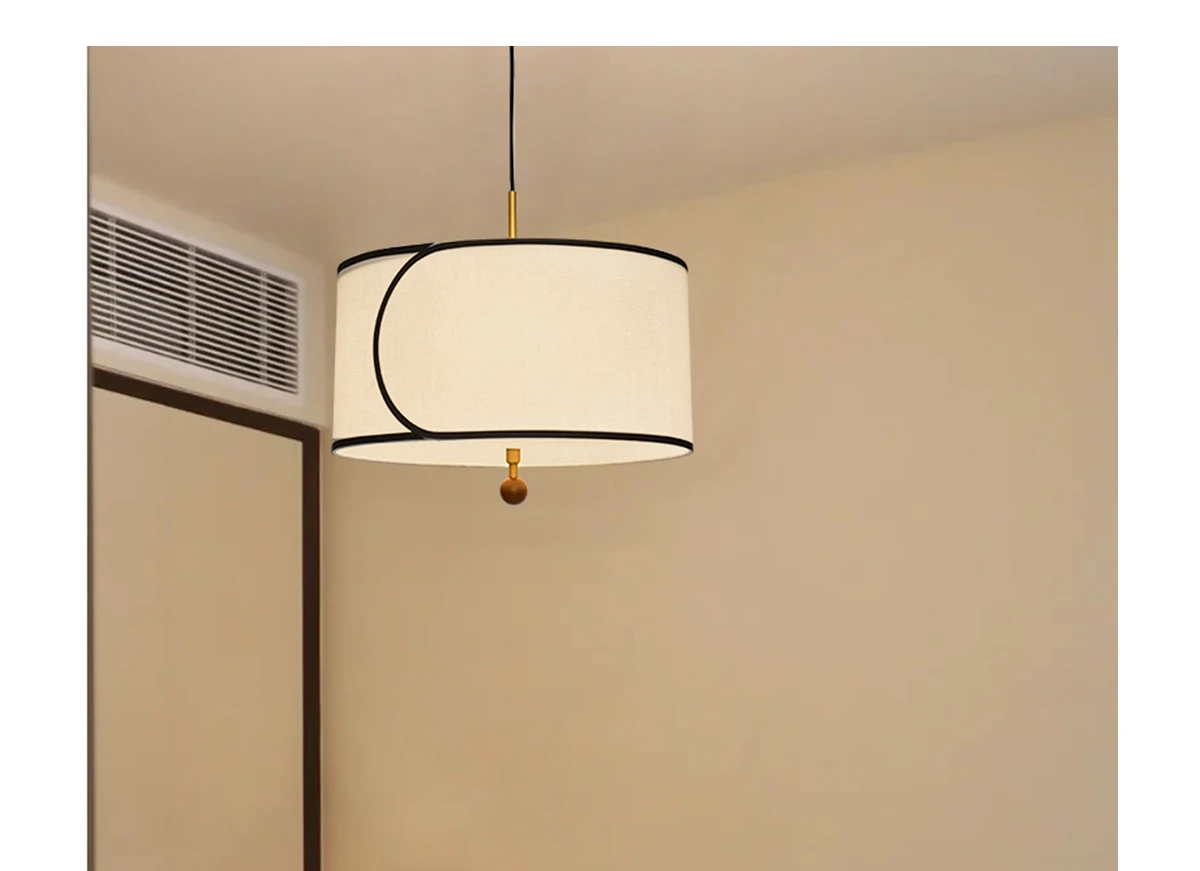 Französische Vintage-Stoff-Pendelleuchte, moderner Schlafzimmer-Kronleuchter aus der Mitte des Jahrhunderts, Retro-Esszimmer- und Arbeitszimmerlampe, kreatives Kinderzimmer