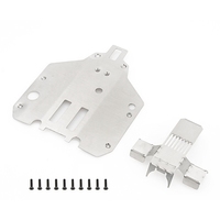 HOT-Stainless Steel Chassis Armor & Rear Axle Protector Skid Plate For Feiyue FY03 FY06 FY07 FY08 1/12 RC Car Upgrade Parts