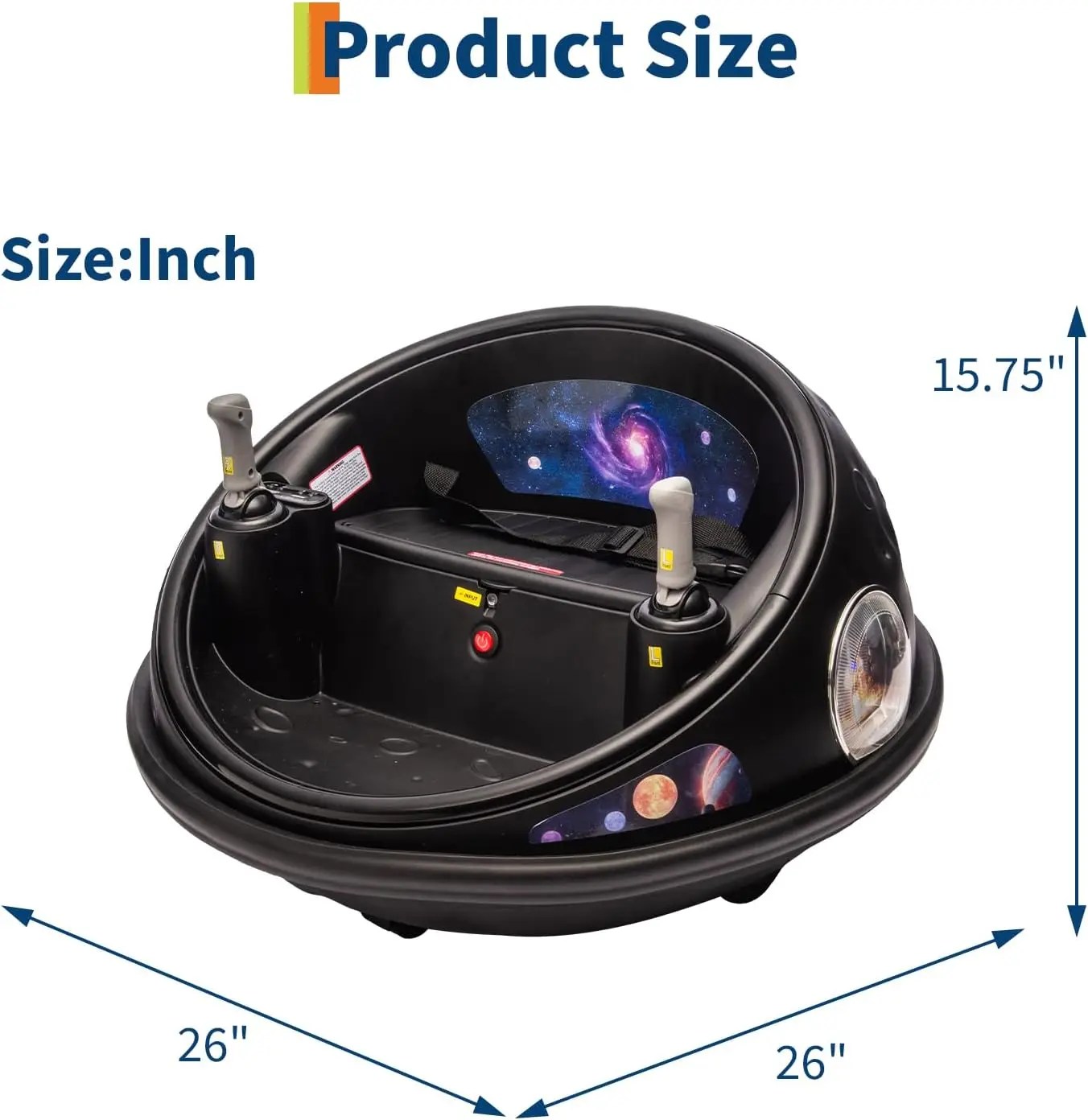 12V Kids Electric Bumper Car with Parent Remote Control, 360° Spinning & Music, 2 Speed Modes, Safety Belt Ride On Toys for 1-5Y