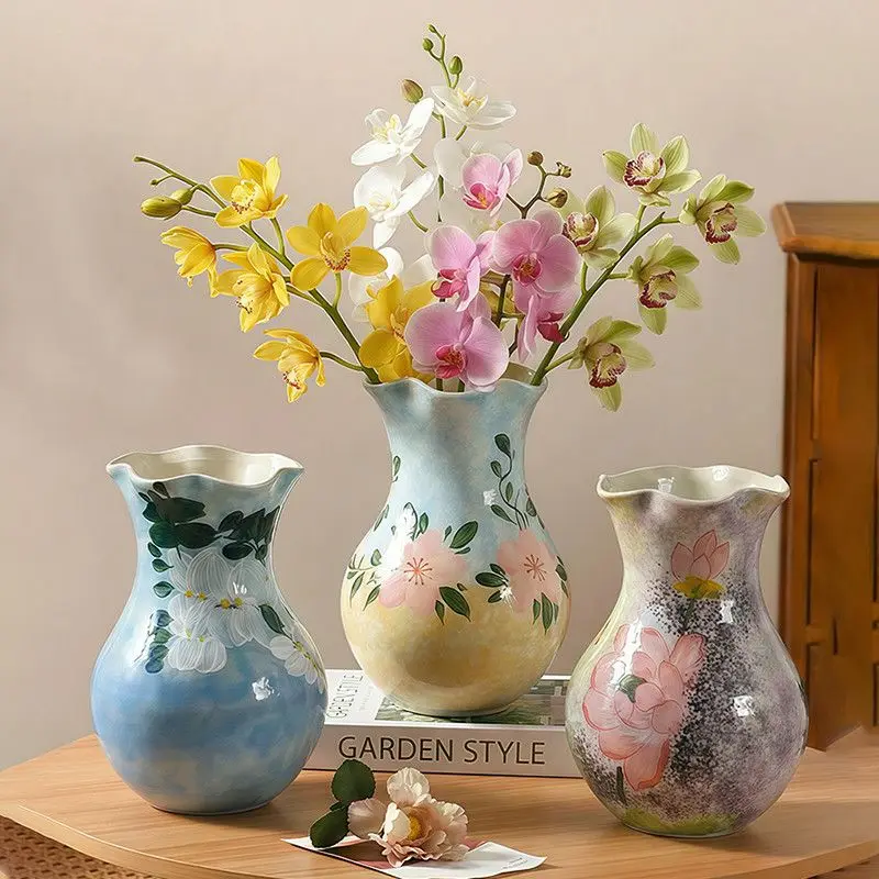 

Jingdezhen Ceramic Vase Ornament For Living Room Flower Arrangement, New Chinese Style, Home Use, Light Luxury, High-End Feel,