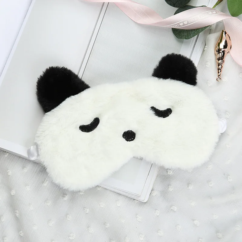 Cute Plush Sleep Mask Big Eyes Plush Eye Mask Kids Cat Cute Eye Mask Travel Rest Sleep Plush Mask Eyepatch Nap Health Eye Cover