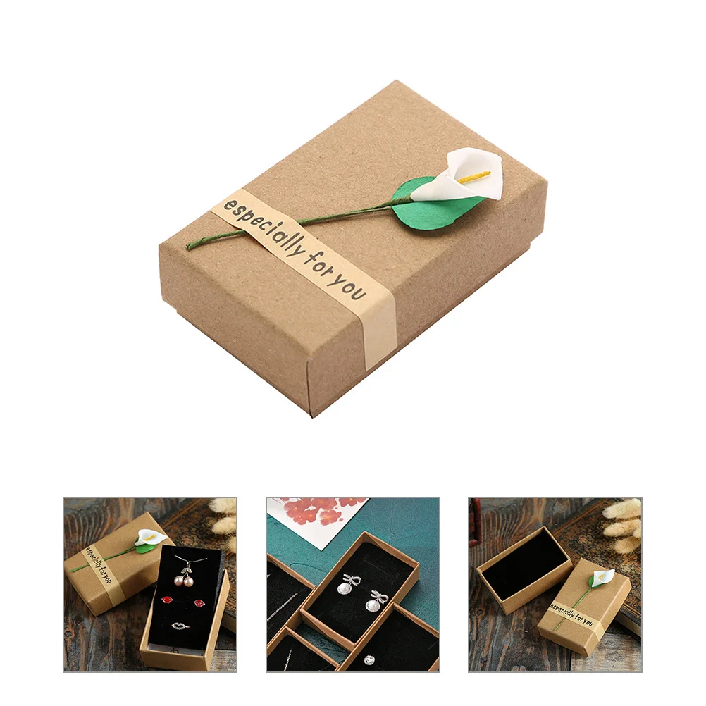 10Pcs Vintage Jewelry Packaging Boxes PU Paper Small Necklace Earring Holder Gift Storage Necklace Box Small Box for Proposal