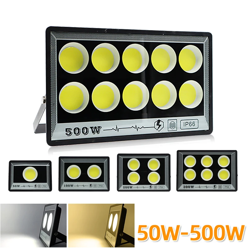 Reflektor LED 50W 100W 200W 300W 400W 500W 220V Reflektor IP65 Wodoodporna lampa Led Zewnętrzne światło halogenowe Ogrodowa lampa uliczna