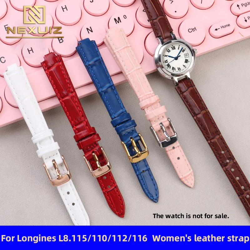 Tali jam kulit asli kecil wanita untuk jam tangan Longines Heart Moon L8.110/115/112/116 gelang modifikasi lembut