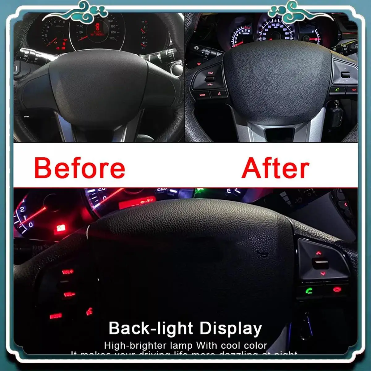 

Premium Steering Wheel Cruise Control Switch Multifunction For KIA RIO K2 2011-2014 With Backlight