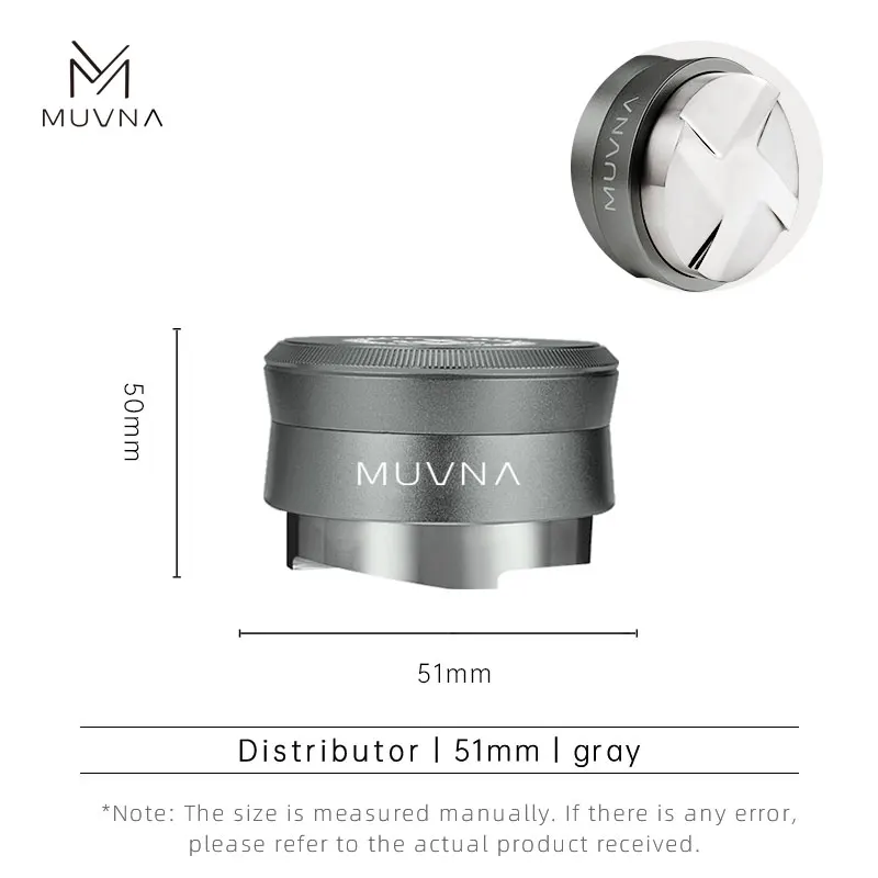 MUVNA V2 Espresso Tamper, 30lbs druk Veerbelaste Koffie Tamper, RVS Zwaartekracht Adaptieve Hoogte Distributeur Nieuwe Set