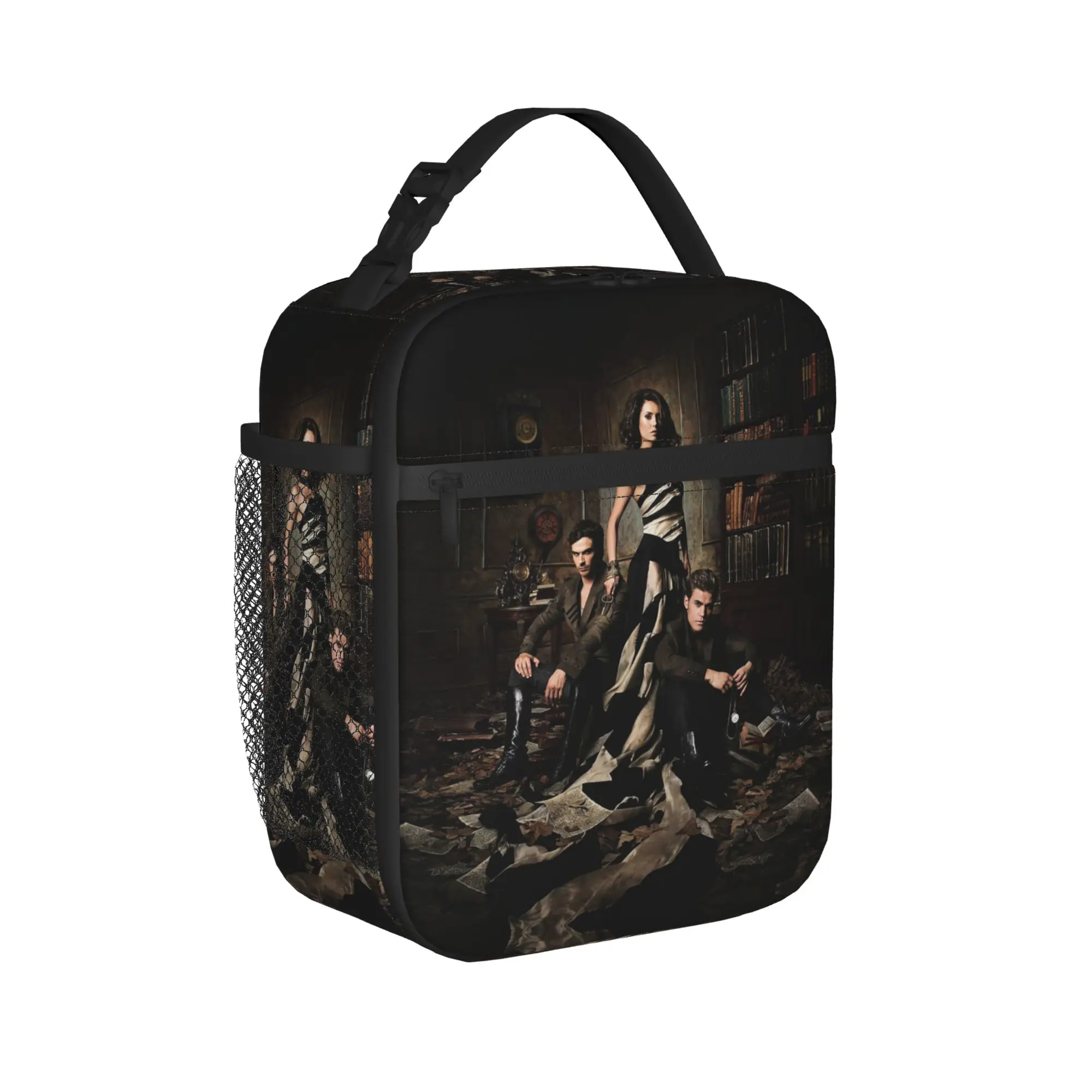 The Vampire Diaries Damon Salvatore Insulated Lunch Bag Cooler Bag Reusable,Lunch Container Fantasy Portable Lunch Box Tote