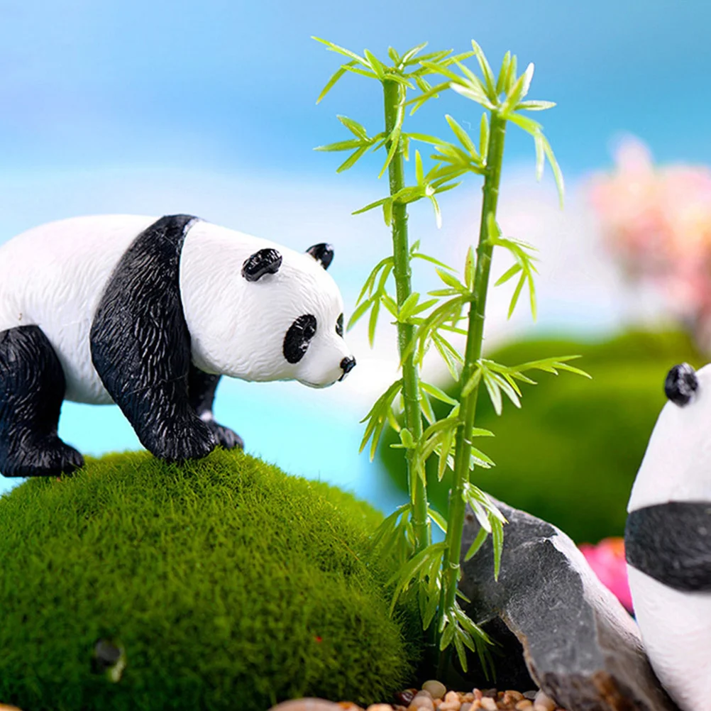 

12 Pcs Decor Simulated Bamboo Plug-in Decoration Panda Fake Plant Plastic Mini Artificial