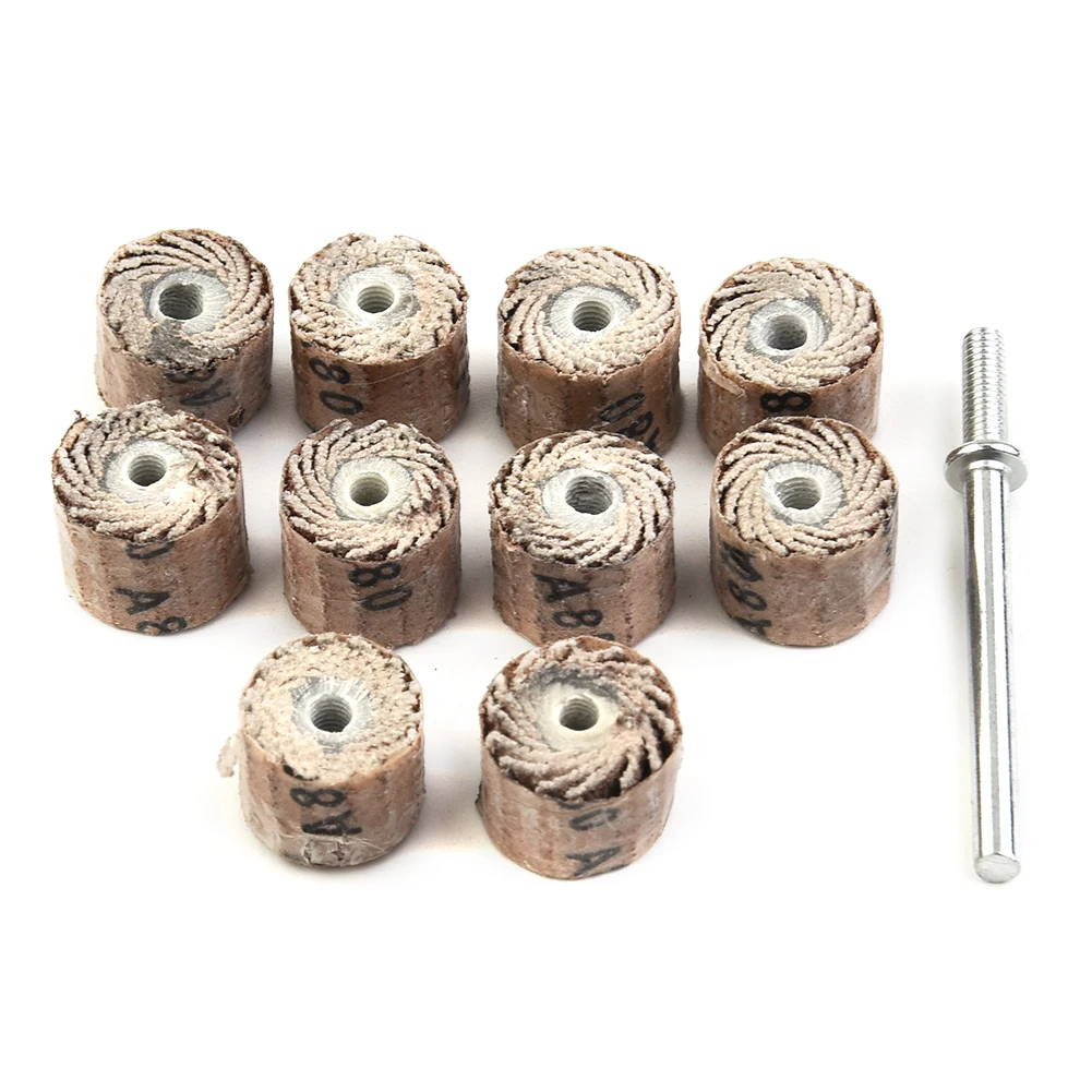 Optimize Metal Trimming with Flap Wheel Disc 10pcs+1 80600Grit Flap Wheel Disc Sanding Drill Abrasive Sandpaper Polishing