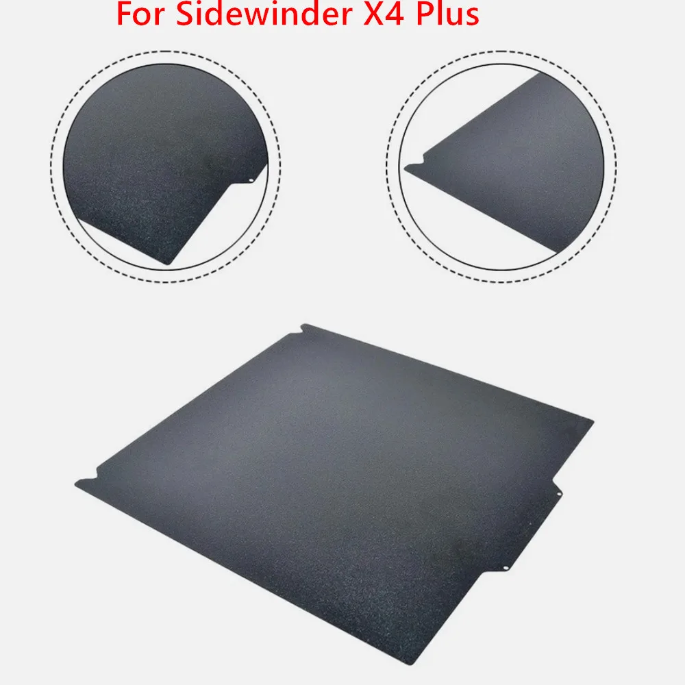 

Black PEI Build Plate 330x315mm for Sidewinder SW-X4 Plus 3D Printer Double Sided Textured PEI Spring Steel Magnetic Print Bed