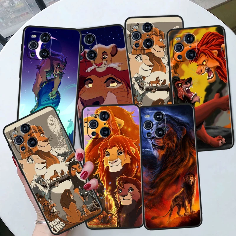 Disney Lion King For OPPO Find X6 X5 X3 X2 F21S F21 Pro Lite Neo Black Silicone Fundas Soft Cover Capa Phone Case