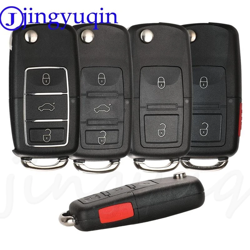 Jingyuqin chiave a distanza Shell Flip pieghevole chiave dell\'automobile per VW Volkswagen MK4 Bora Golf 4 5 6 Passat Polo Bora Touran HU66 lama