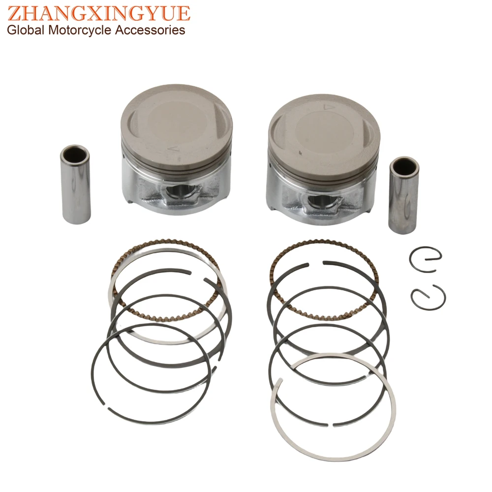 2 Sets 49mm Piston Kit For Yamaha XV250 Virago 1995-2007 V-Star 250 2008-2015 Route 66 1988-1990 Motorcycle