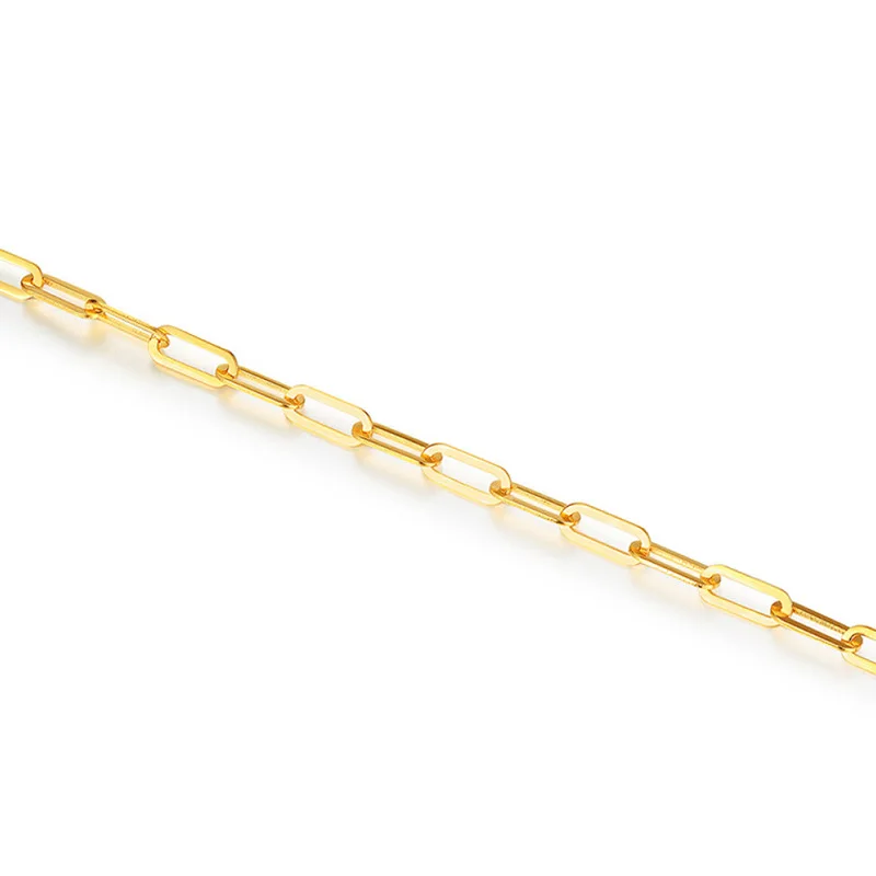 

LABB Real 18K Gold Bracelet Au750 Cross Chain Fashion Versatile Adjustable Long Card Bracelet Boutique Jewelry Gift B0052