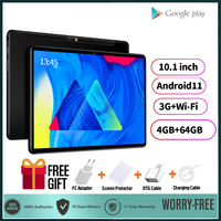 BDF New 10.1 Inch 4GB RAM 64GB ROM 2.5D IPS Glass 3G Phone Call Sim Card Wi-Fi Bluetooth Tablet Pc Android 11 Google Store