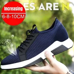 PDEP-Zapatillas deportivas de malla para hombre, zapatos informales con elevación de altura interior Invisible, 6CM,8CM,10CM